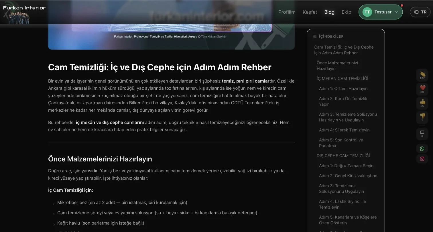 An article page with its table of contents, reactions and comment thread.